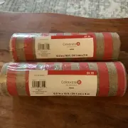 2 Rolls Of Valentines Day Mesh 9.5" X 10Yrd Ribbon, Wreath Decor Red, White,blue