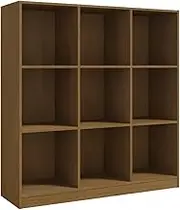 Bookcase & Room Divider | Solid Pinewood Standing Shelf (104x33.5x110 cm) | Honey Brown Finish | Space-Saving Storage for Small Homes & Offices