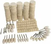 129Pcs Wool Polishing Buffing Pad Set for Electric Grinder Felt Grinding Wheels for Metal Surface Waxing for Automotive Jewelry and Polishing