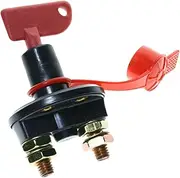 Battery Disconnect Switch with Keys, 12V 24V Battery Kill Switch Isolator Disconnect Cut Off Power for ATV Car Auto, On Off Battery Master Switch with Waterproof Key and Cover