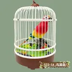 【臺灣-出貨】-籠子鳥兒童玩具鳥籠帶鳥會飛會叫的聲控感應電子仿真小鳥假鳥裝飾