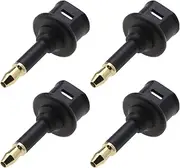4PCS 3.5mm Mini Toslink Adapter Digital Fiber Optic Toslink to 3.5mm Jack Female to 3.5 Mm Mini Male Optical Audio Connector Adapter for Audio