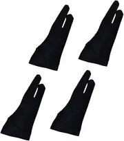 TEHAUX 4pcs Two Finger Gloves Art Gloves Left Right Hand for Painting Sketching Graffiti