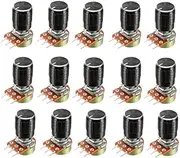 XYWHPGV 15Pcs 1K Ohm Variable Resistors Single Turn Rotary Carbon Film Taper Potentiometer with Knobs(1b7e4 eb3a8 b07fd 4a48d 74c59 d54b3