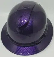 Vented New Full Brim Hard Hat Custom Hydro Dipped PURLE CANDY CARBON FIBER