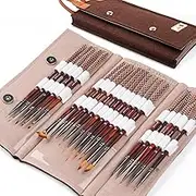 Golden Maple Fine Miniature Paint Brushes – Professional Micro Detail Brush Set for Models, Tabletop Gaming & Fine Art – Portable Travel Case, Acrylic/Watercolor/Oil