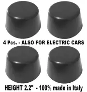 SET 4 pcs. 2.2" Tall ROUND Solid Rubber Stack Blocks for Auto Lift -Rolling Jack
