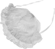 [FRCOLOR] Baby Girl Bonnet Adjustable Christening Bonnet Toddler Handmade Beanie Sun Protection Hat for Baby Toddler Summer Outdoor White
