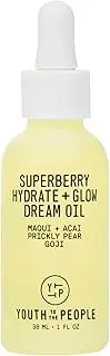 Youth To The People Superberry Hydrate + Glow Dream Face Oil (1 fl oz), Revives Dull + Dry Skin, Boosts Radiance, Squalane, Omega Oils, Vegan