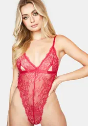 [Oh la la Cheri] Zuria Open Cup Lace Teddy