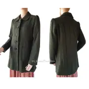 NEW PRINCESS HIGHWAY Peggy Coat Wool Blend Chevron Olive Size 10