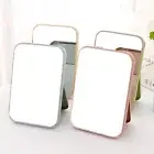 Square Makeup Mirror Square Clear Folding Vanity Mirror with Stand Glass
