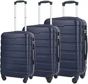 [KYUSAR] Carry On Luggages Suitcase Suitcase Sets Hardside with Double Spinner 3 Piece Travel Luggage Set Lightweight Suitcase Luggage Suitcases (Color : B, Size : 20+24+28in)