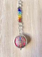 Hamsa Chakra Car Charm Diffuser Fragrance SunCatcher Mirror Mobile Hanger