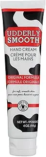 Udderly Smooth Hand Cream, Original Formula for Rough Dry Skin, Fast-Absorbing 24-Hour Moisturization, 4 oz (Pack of 2)