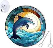 Cabilock Acrylic Dolphin Decor Double-Sided Hanging Pendant for Porch Window Decor Unique Party Prop for Festive Atmosphere