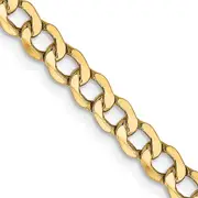 14K Yellow Gold 18 inch 4.3mm Semi-Solid Curb with Lobster Clasp Chain Necklace