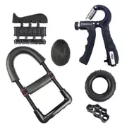 ANYFIT Hand Grip Black 6 PCS Set Adjustable Heavy Gripper Fitness Hand Exerciser Fatgrip
