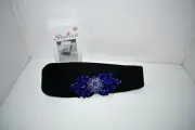 Wriidy Rhinestone Stretch Belt – Wide Elastic Belt for Women – Crystal Waist MED