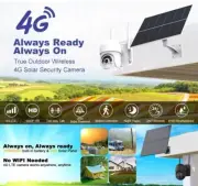 Outdoor Security Camera Solar 4G 2K UHD 360 Construction Site and Farm WIFI