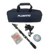 PLUSINNO Fishing Rod and Reel Combos Carbon Fiber Telescopic Fishing Rod