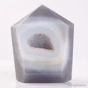 359g86mm Druzy Agate Geode Tower Point Natural Crystal Polished Quartz Healing
