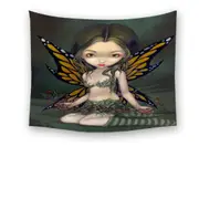 Butterfly Fairy with Dried Flowers Tapestry