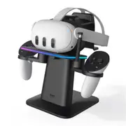 Kiwi Design For META Oculus Quest 2/3/3S/Pro Magnetic Charging VR Stand Black Colour Compatible with Quest 2 / Quest 3 / Quest Pro [QC03/Black/HJT-482]