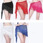 Women Belly Dance Hip Scarf Tassel Sequin Triangle Wrap Skirt Mini Dancewear