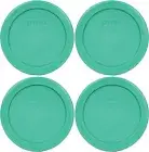 Pyrex 7202-PC round 1 Cup Green Plastic Lid Cover (4 Pack) Size Name:1 Cup Co...