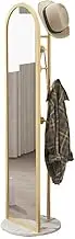 Full Length Mirror Iron Marble Rotating Mirror Coat Rack Home Simple Modern Dressing Rack Bedroom Floor-Standing Clothes Rack Full Body Mirror