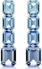 [Swarovski] Millenia drop earrings, Octagon cut, Colour gradient, Blue, Rhodium plated