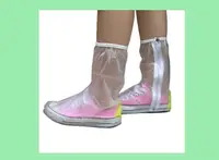 在飛比找松果購物優惠-【防雨鞋套】透明雨鞋套 女用馬靴型防雨鞋套 防水鞋套 (5折