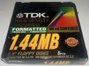 TDK 1.44MB High Density Formatted 3.5" Floppy Disks 5 Pack New Sealed