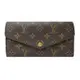 【Louis Vuitton 路易威登】M60531 經典Sarah系列Monogram帆布金釦信封式長夾(棕色)