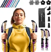 Walking Sticks for Women, 2 Lightweight Foldable Hiking & Trekking Poles, Adjustable Quick Lock Collapsible Folding Poles
