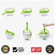 2-in-1 Collapsible Salad Spinner & Colander for Lettuce Fruit Veggies - Green