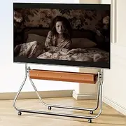 HOLGVE Mobile TV Stand, Mobile TV Cart for 55-85 Inch, Rolling TV Stand on Wheels, Adjustable Height Rolling Floor TV Stand, Portable TV Stand with Storage