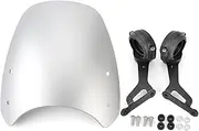 jiningxunjun Motorcycle Front Screen Wind Shield Accessories Compatible with Triumph Bonneville Bobber Windshield Windscreen(Silver)