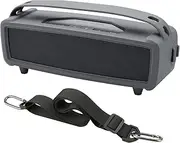[TXesign] Silicone Case Cover for Bose SoundLink Mini/Mini II Bluetooth Portable Speaker, Travel Carrying Protective Pouch w Shoulder Strap Handle Anti-dust Plug for Bose SoundLink Mini II (Grey)