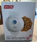 New White Dash Mini Spiderweb Waffle Maker 4” (Halloween)