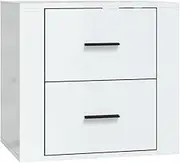 Wall Mounted Cabinet | Bedside Storage Organizer | High Gloss White | Engineered Wood | Space-Saving Solution for Small Rooms | 50x36x47 cm