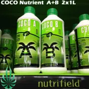 Nutrifield Hydroponics Nutrient COCO A B 2x1L Grow to Bloom Set Vitamin Silica