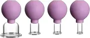 4 Pcs Vacuum Face Skin Lifting Facial Cups Rubber Cupping Set Face Massager Anti-Wrinkle Cupping Anti Cellulite Cup Cupping Tools
