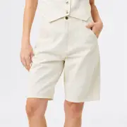 The 1964 Denim Company Women's Longline Jorts - White