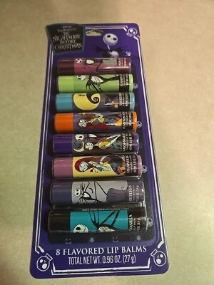 Disney THE NIGHTMARE BEFORE CHRISTMAS Flavored Lip Balm * Set Of 8 * NEW