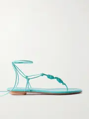[Aquazzura] Aquazzura - Oaxaca Knotted Leather Sandals - Light blue - IT41 IT 41 Blue