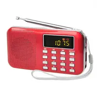 在飛比找ETMall東森購物網優惠-快樂相伴L218收音機老人插卡播放器迷你音箱超薄小音響校園廣