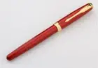 NEW PARKER SONNET RED COLOR & GOLD FOUNTAIN PEN 18K GOLD COATED M NIB+CONVERTER