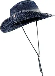 [TOKIDNY] Cowboy Hat Bucket Hats Foldable Denim Fedora Denim Bucket Hat Fishing Bucket Hat Cowgirl Hats Western Hats for Men Blue Cowgirl Hat Western Hats for Women Fisherman Hat Jean Hat